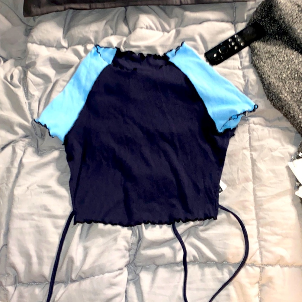 Navy blue crop top